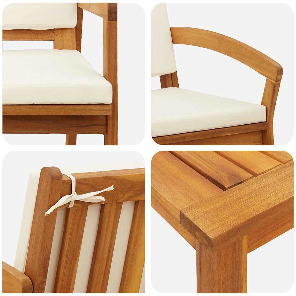 Bistro Set 5 pcs Brown 45 x 45 x 38cm Solid Acacia wood